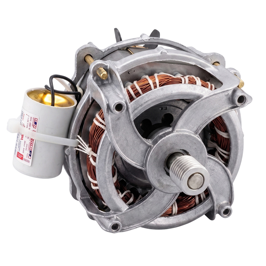Motor Tanquinho Lavadora Suggar Colormaq 5kg A 13kg 1/4hp Peça Reposição Com Polia E Capacitor