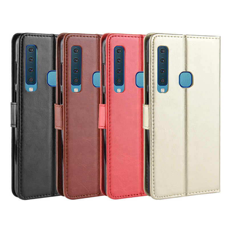 Adequado para samsung samsung Galaxy A9 2018 caso de telefone Crazy Horse padrão telefone capa de couro Flip capa protet