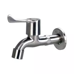 Torneira De Parede Para Tanque Em Aço Inox Paranaíba Pingoo - Prata Escovado
