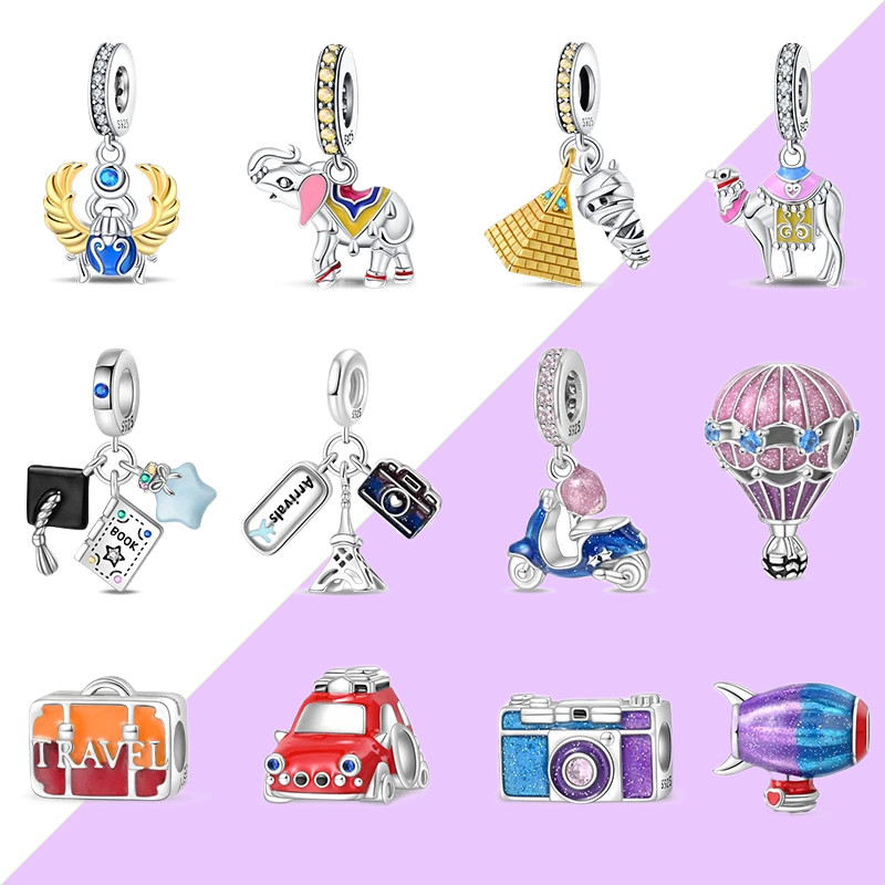Novo produto charme jóias S925 prata esterlina adequado para pulseira DIY pingente contas câmera do carro balão de ar qu