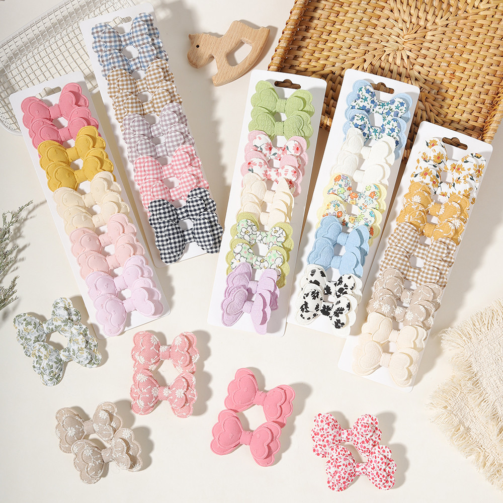 10P Ano Novo 2026 Estilo Mais Recente Cor Esponja De Camada Dupla Macia E Bonita Clipe De Laços De Cabelo Infantil
