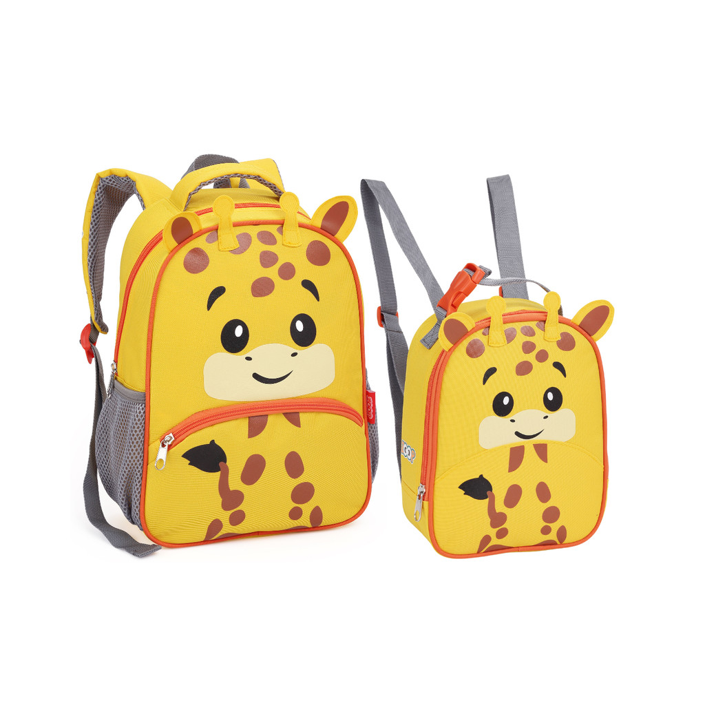 Conjunto Mochila + Lancheira Infantil Zoop Seanite Escolar Girafa