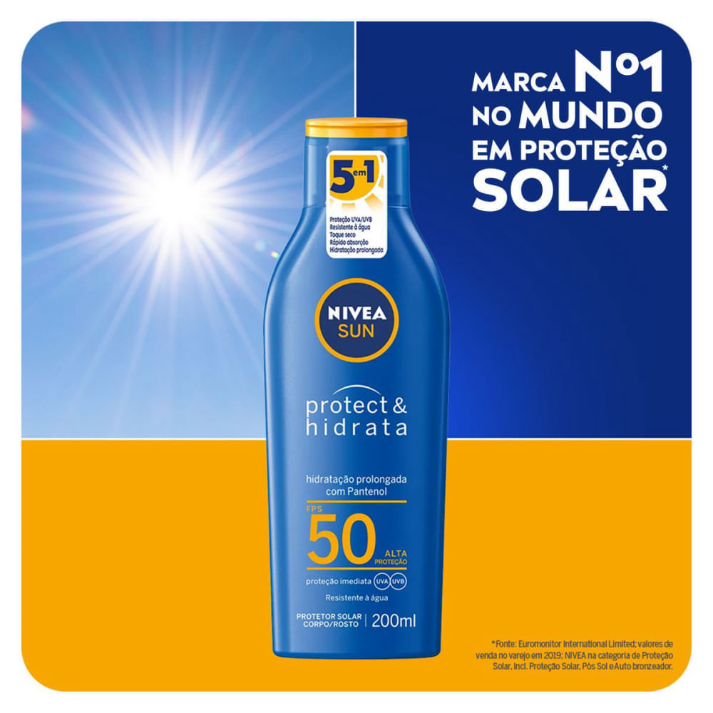 Detalhes do Protetor Solar Nivea Sun Protect E Hidrata FPS50 200ml