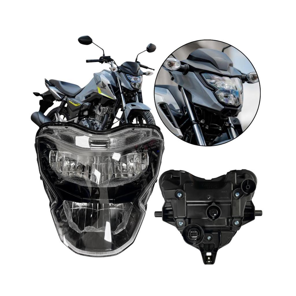 Farol Bloco Optico Led Cg Titan160 Fan160 Bros160 2025 2026 em Oferta na Shopee