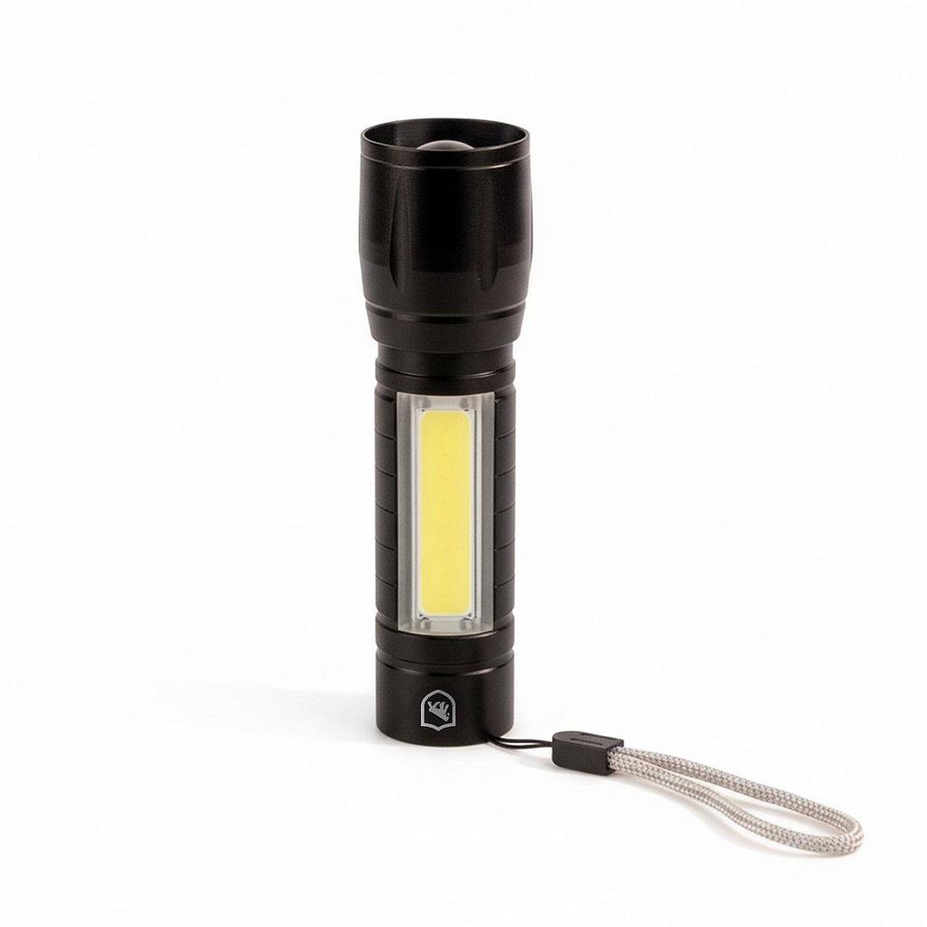 Gshield 2 em 1 Mini Lanterna Led XPE e Lampião COB Recarregável USB-C, com Ajuste de Foco Telescópico, Resistente á água