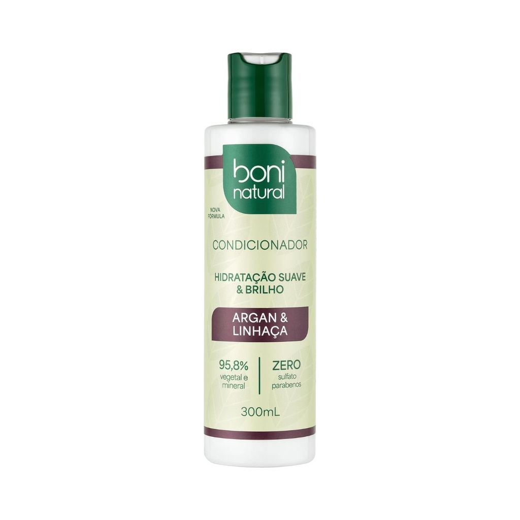 Condicionador Natural Argan e Linhaça Boni Natural 300ML em Oferta na Shopee