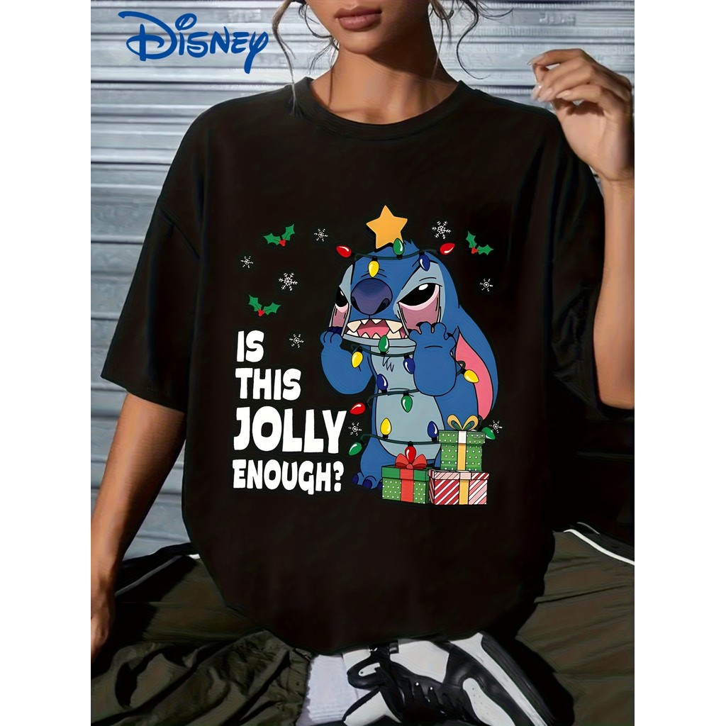 BR.Moonlight Camiseta Feminina Disney Oficial Personagem Clássico Coração Print Confortável Divertida Atemporal Casual