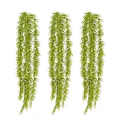 Kit C/ 3 Buquê Folhagem Artificial Pendente Aspargo Alfinete