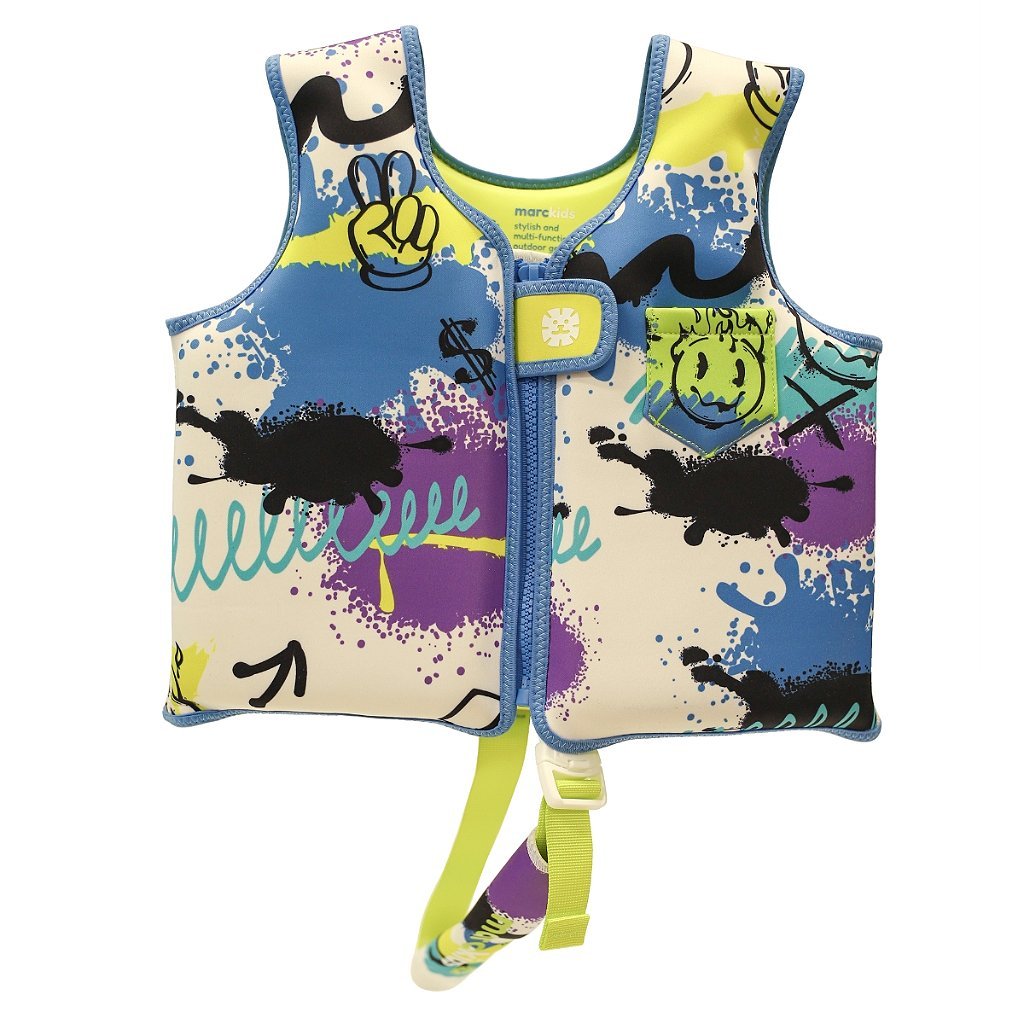 Colete Flutuador Infantil Neon Artístico M (11-19 Kg) - Marcus & Marcus