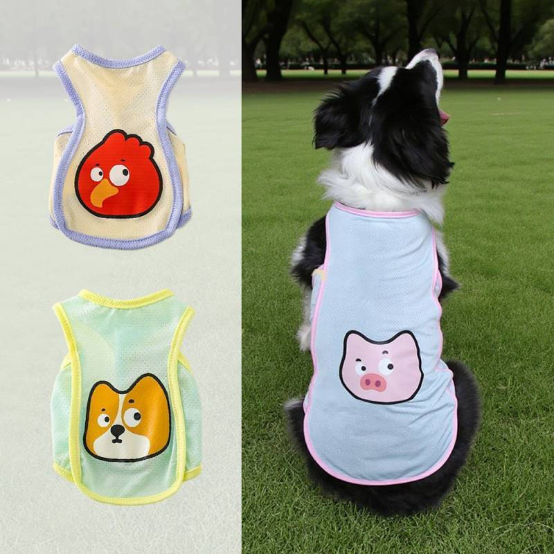 Gato cão verão colete refrescante confortável respirável leve gelo seda Pet colete resfriamento prevenção de calor roupa