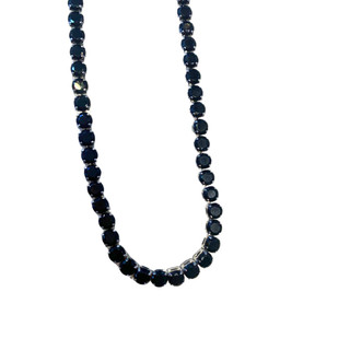 Colar Riviera Banhada a Prata 925 - Diamante Negro 60cm