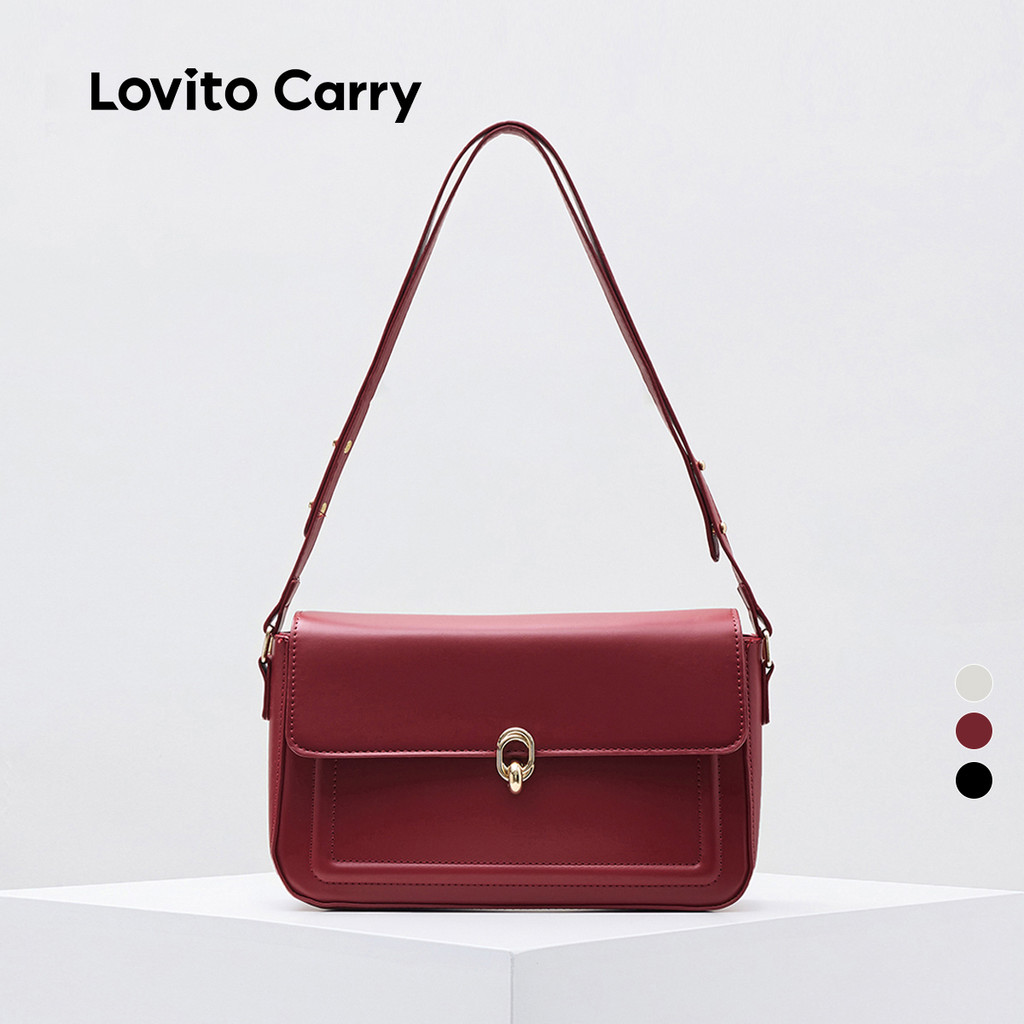 (Lovito Carry) Bolsa Feminina em Formato Quadrado Pequeno Lisa LFAR9079 em Oferta na Shopee