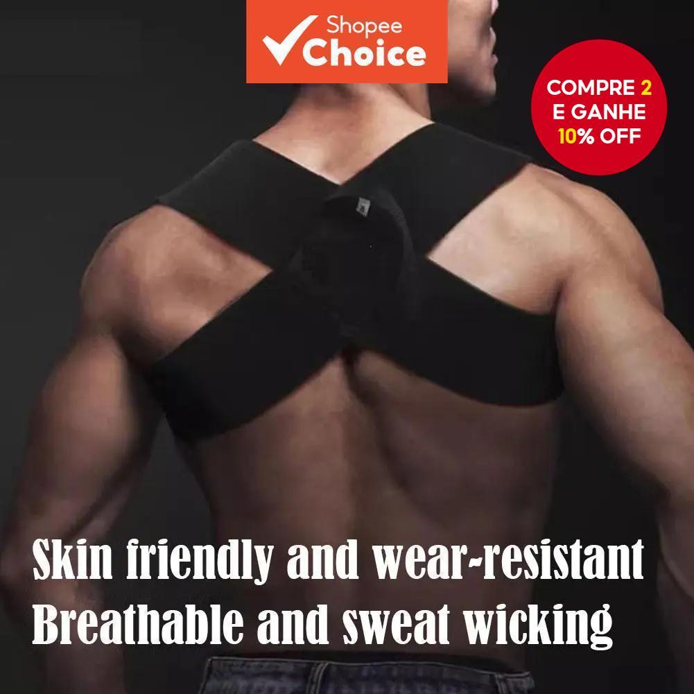 Cinto de suporte para as costas e ombros, ajuste corporal que reduz a dor muscular ao levantar objetos.
