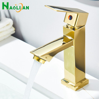 Torneira Banheiro Lavatório Luxo Inox Bancada Torneiras De Água Fria Preto , Dourado em Oferta na Shopee