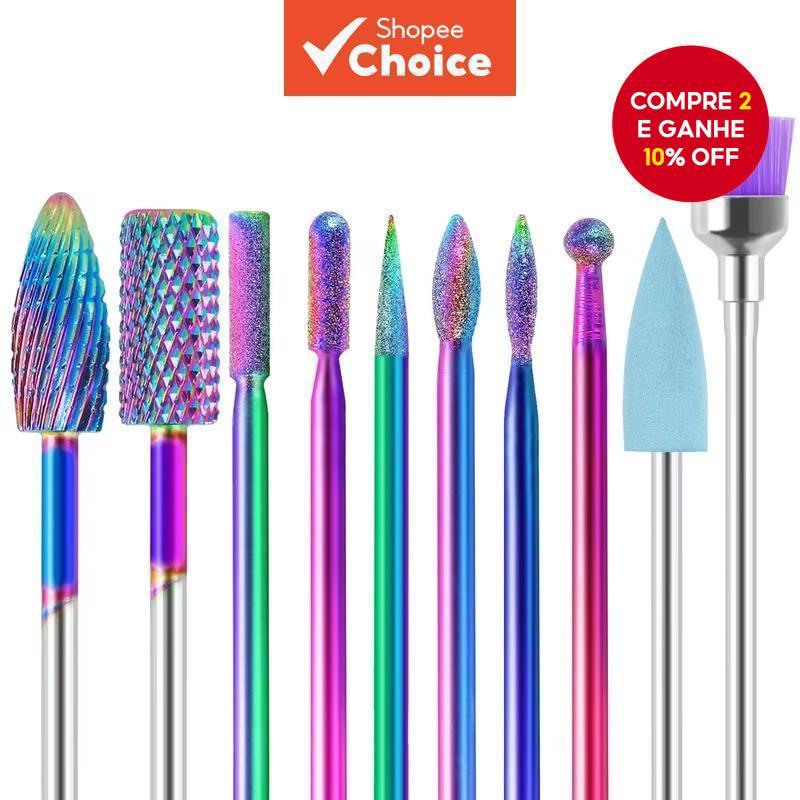  10 Peças Conjunto de Brocas de Carboneto de Tungstênio Kit de Furadeira Elétrica de Unha 3/32 Arquivos de Máquina de