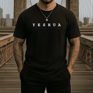 Camiseta Unissex Cristã Gola Redonda Com Estampa Yeshua 100% Algodão Premium 30.1 Caminhada Passeio