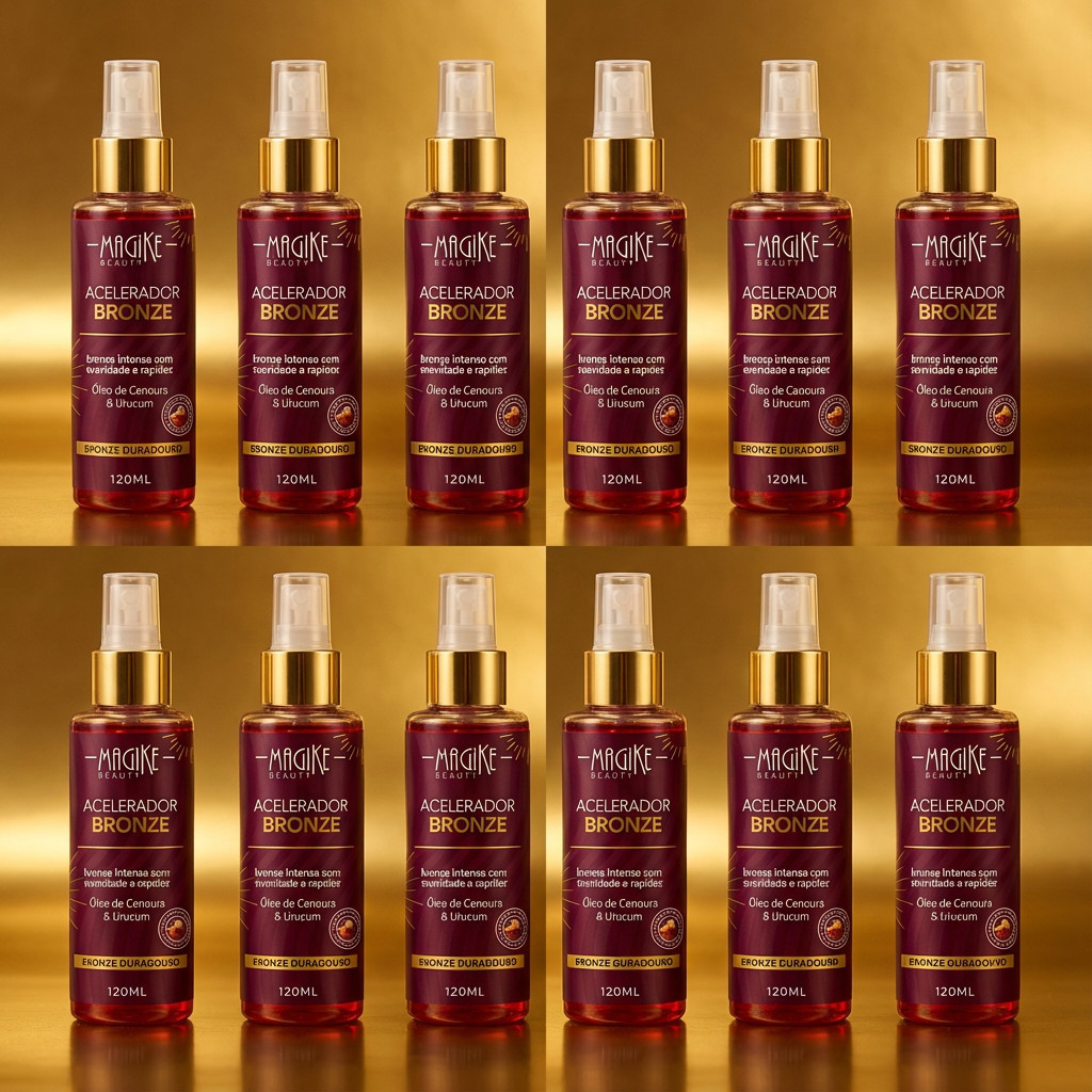 kit 12 Acelerador de Bronze 120ml Magike Beauty com Urucum e Cenoura