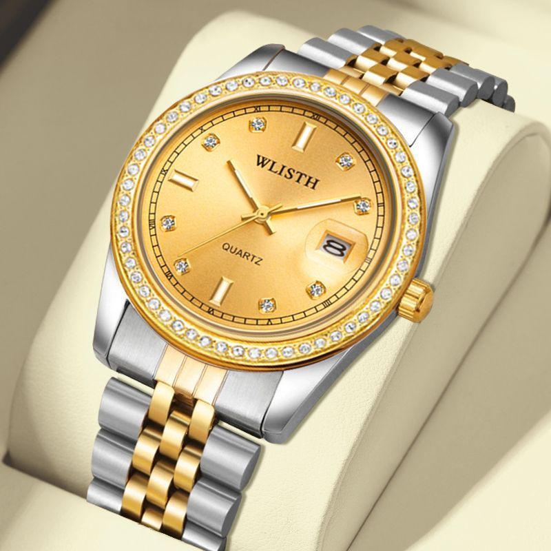 Relógio de marca relógio masculino banda aço relógio de quartzo à prova dwaterproof água luminoso relógio masculino UW9Y