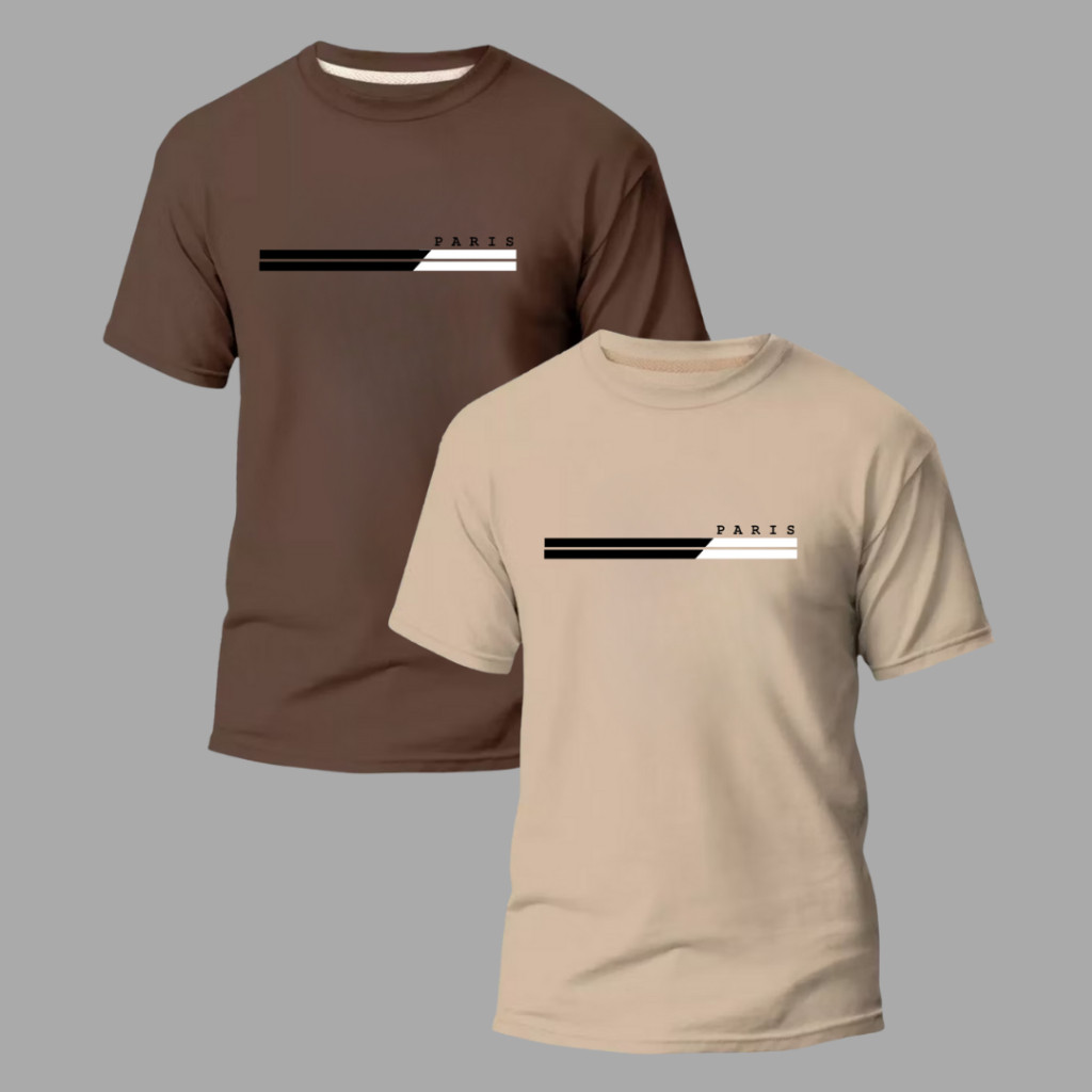 Kit 2 Camisetas Camisa Masculinas Paris 100% Algodão-Envio Imediato em Oferta na Shopee