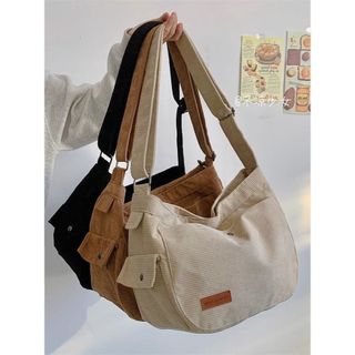 Bolsa De Moda Simples Ombro De Veludo Cotelê Mensageiro Feminina Grande Capacidade Bolsa …