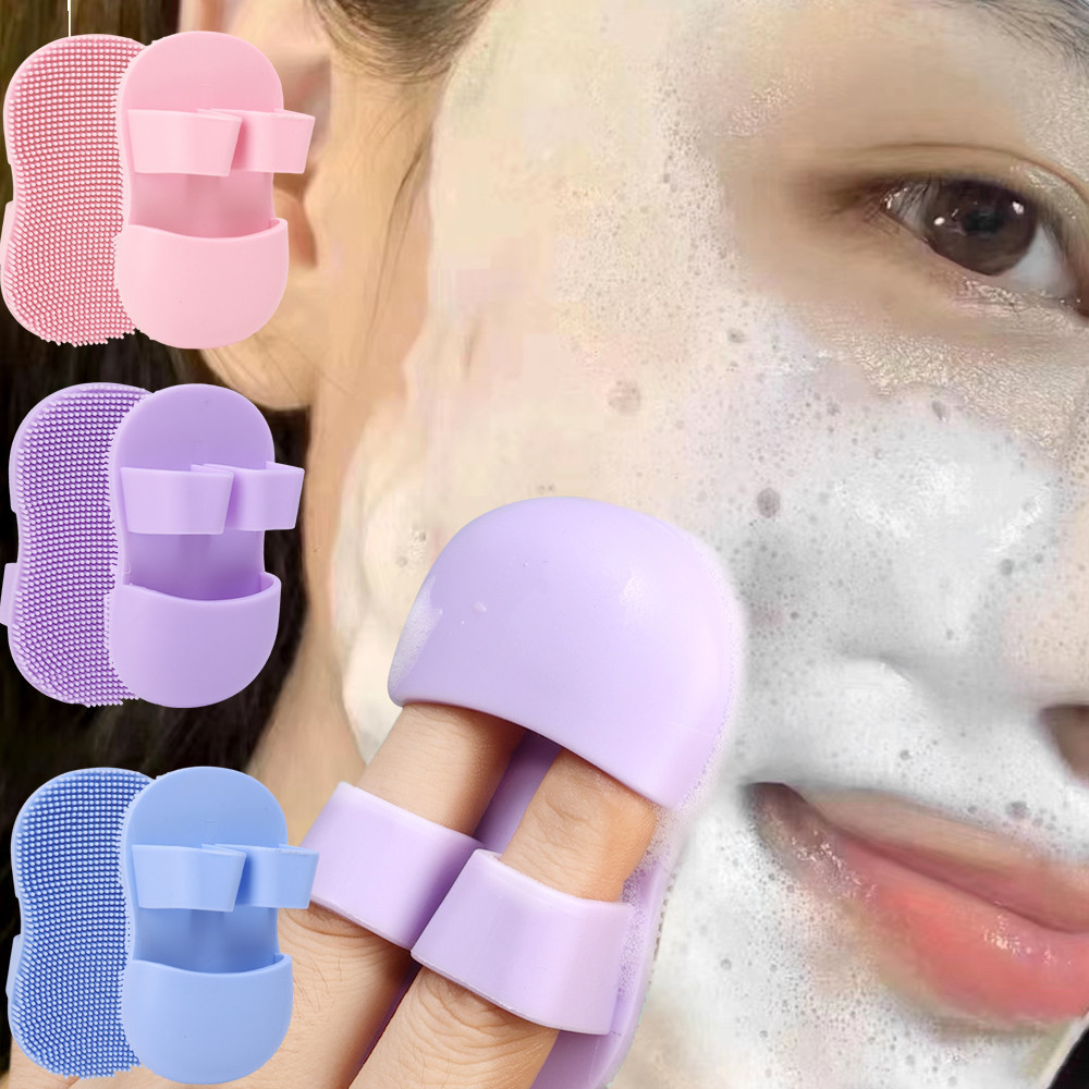 Escovas De Limpeza Facial-Mini Massagem Nos Dedos-Silicone , Flexível , Macio , Reutilizável-Escova Para Remoção De Crav em Oferta na Shopee