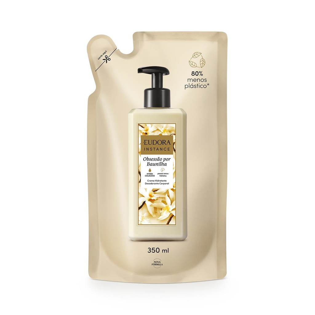 Eudora Instance Refil Creme Hidratante Desodorante Corporal Baunilha 350ml