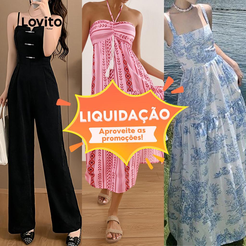 Lovito Vestido Casual Especial Para Mulheres (Tamanho P) em Oferta na Shopee