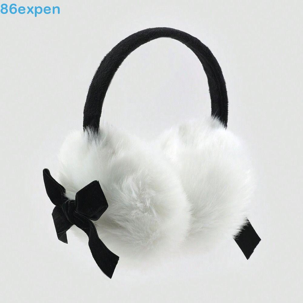 EXPEN1 Protetores De Orelha De Pelúcia De Pele Sintética , Japoneses Macios E Quentes Com Laço Y2k Inverno Doce JK Para 