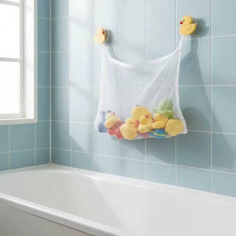 Organizador Banho Bebê Brinquedos Ventosa Buba BPA Free Atóxico Fácil Higienização Infantil