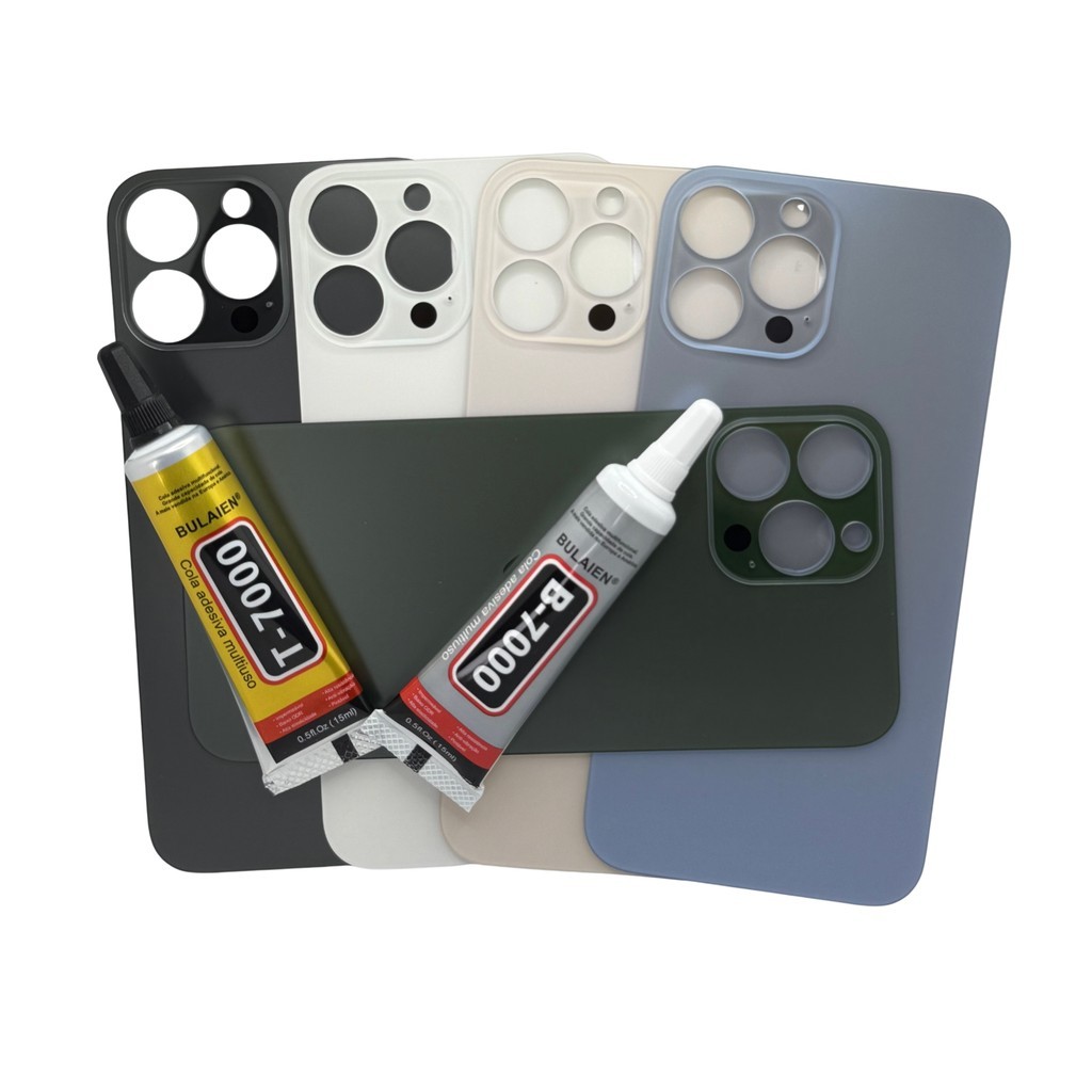 Tampa Vidro Traseira Para iPhone 13 PRO MAX  COM FURO MAIOR + Uma COLA 15ML