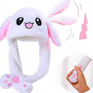 Touca Coelho Panda Com Orelhas Que Se Mexem e Iluminação LED – Acessório Divertido, Criativo e Super Quentinho