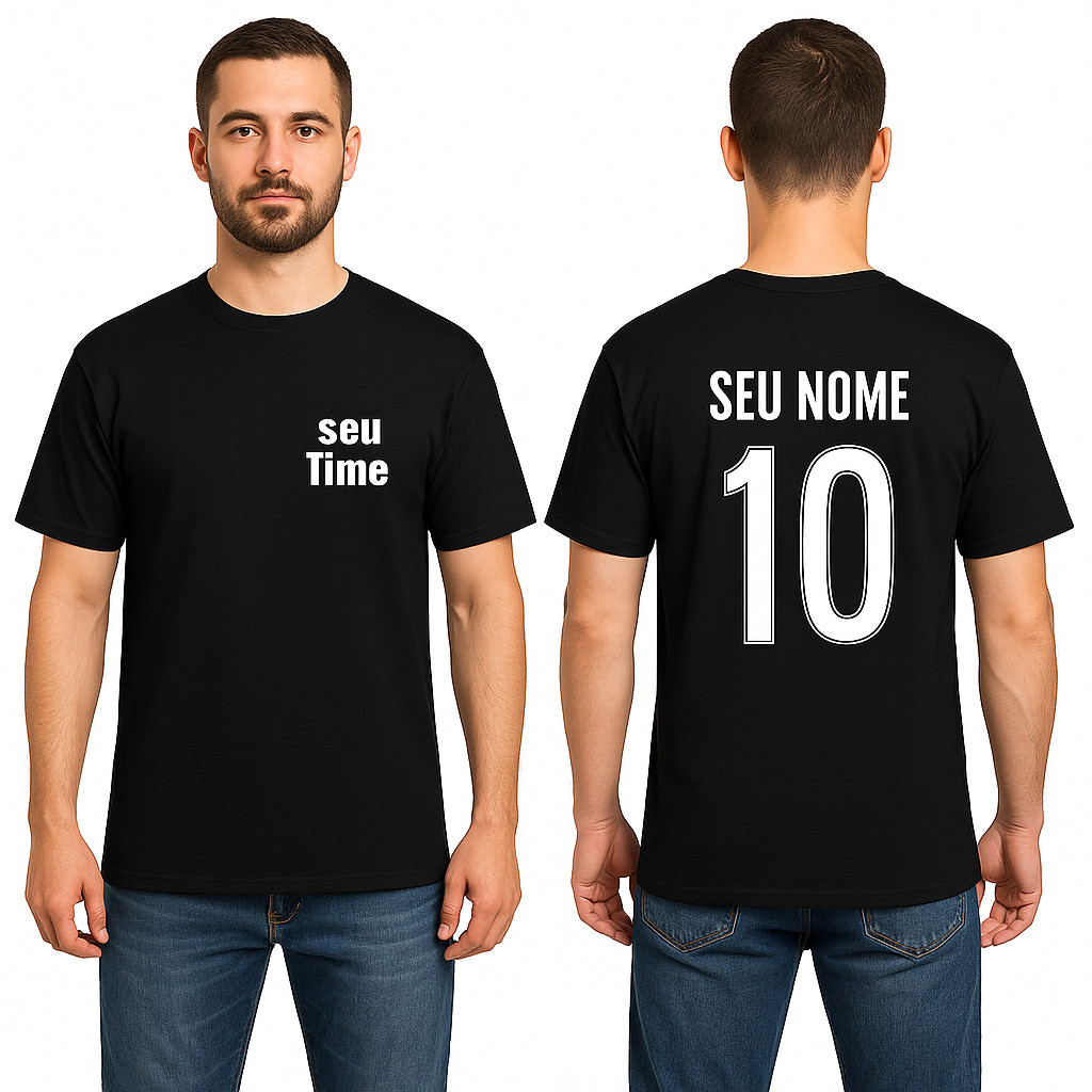 Camiseta Adulto Unissex Camisa Time Personalizado Com Nome Feminina e Masculina