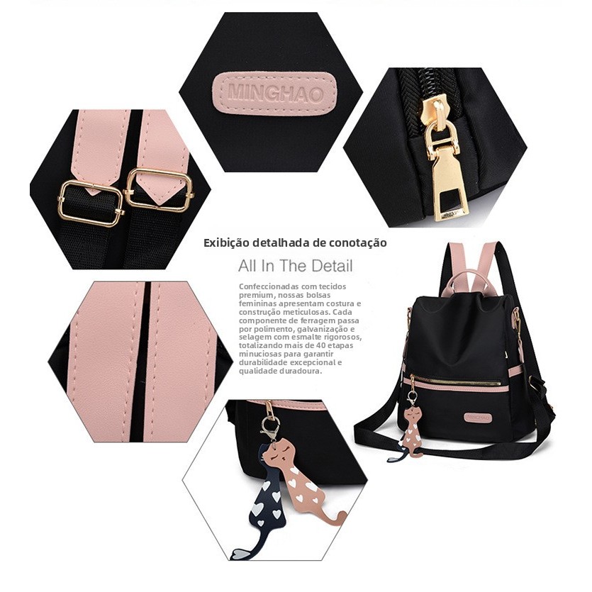Bolsa impermeável Chen Xiaohong, mochila feminina de tecido Oxford, grande capacidade, mochila antifurto para estudantes · foto 2