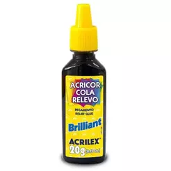 ACRICOR C RELEVO BRILLIANT 20G PRETO - ACRILEX - 31200520 - UNITÁRIO