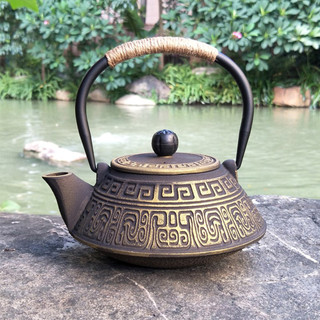 Fugui chaleira de ferro estilo japonês bule de ferro fundido Retro padrão chinês porco ferro chaleira sul não revestido 