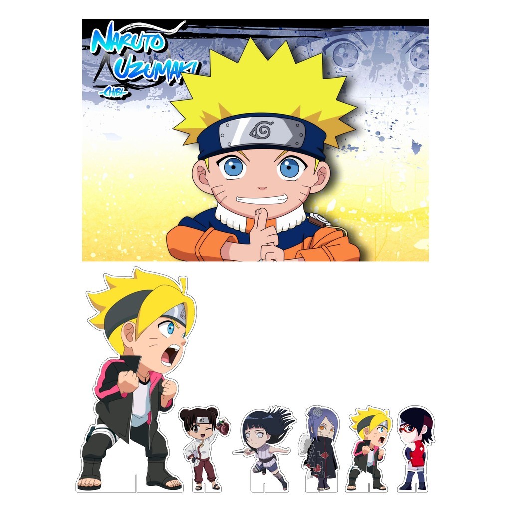 Mini Kit Display + Painel Festa Infantil Naruto Cute FC