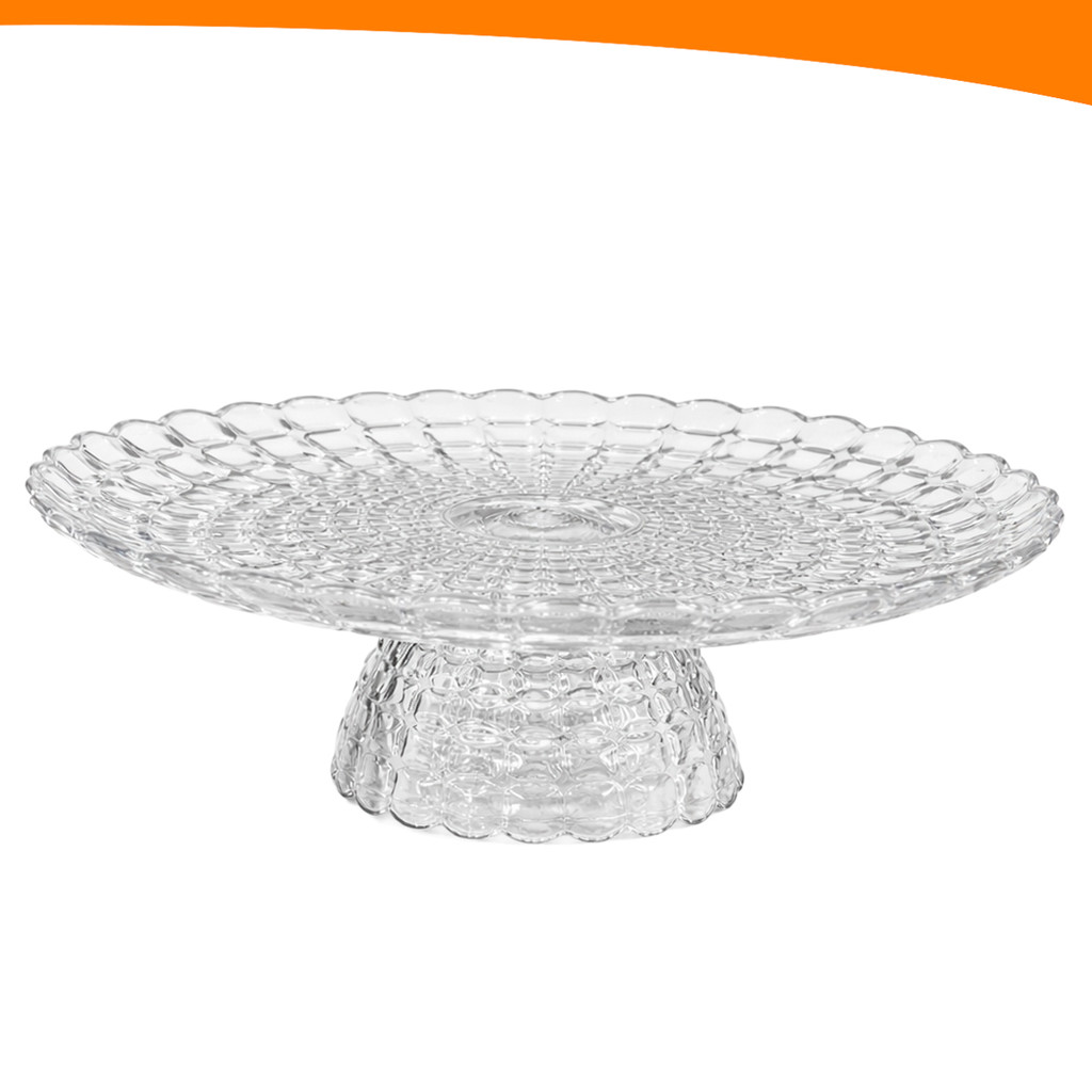Boleira 30CM Acrílico Lapidada Luxuosa Para Bolos Tortas SobremesasTransparente Mesa Posta