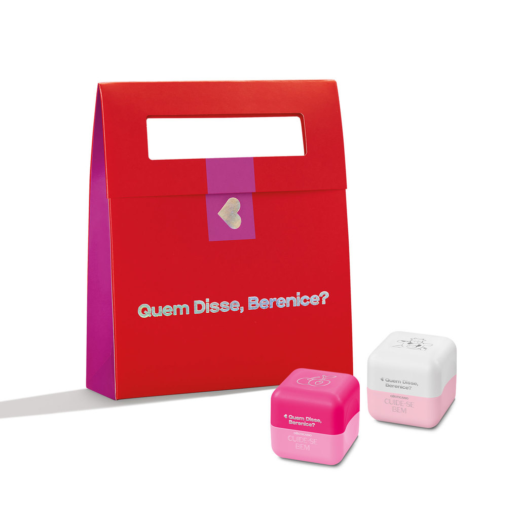 Combo Presente Hidratante Labial Cuide-se Bem: Rosa Nude 6,2g + Vinho 6,2g + Sacola