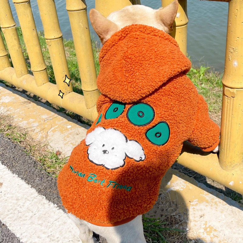 Roupas para Cães de Estimação Outono Inverno, Casaco de Lã Quente e Espesso para Bulldog Francês, Pug, Corgi, Suéter Ted