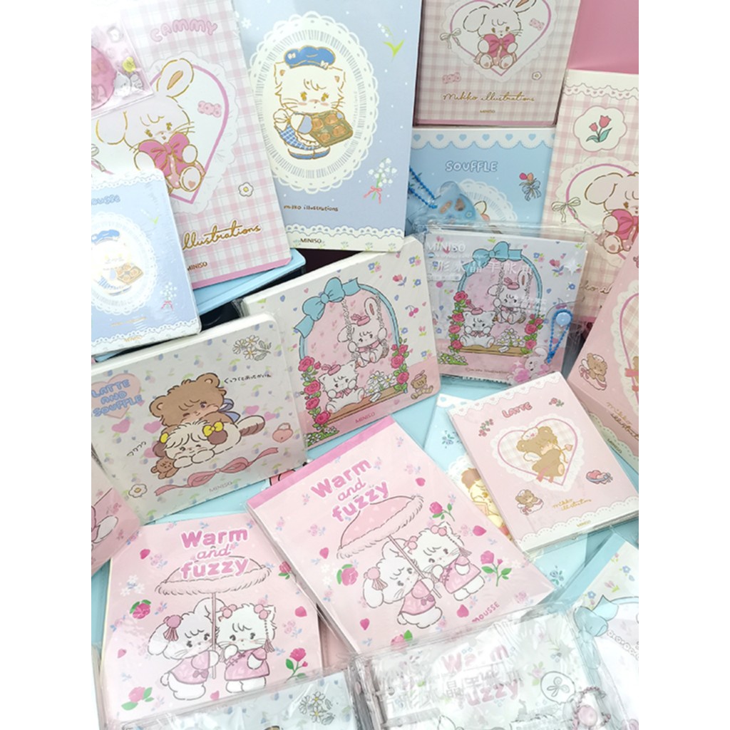 MINISO MINISO MIKKO Série Floral História Bobina Livro de Manga de Borracha de Folhas Soltas Livro Quadrado de Capa Dura