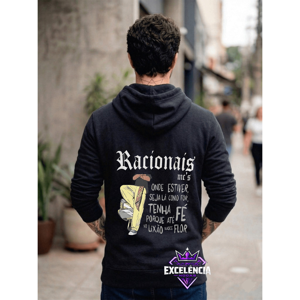 Blusa de Moletom Masculina Racionais Mc´s Streetwear Premium Casaco Flanelado Quentinho Lançamento -Envio Imediato!