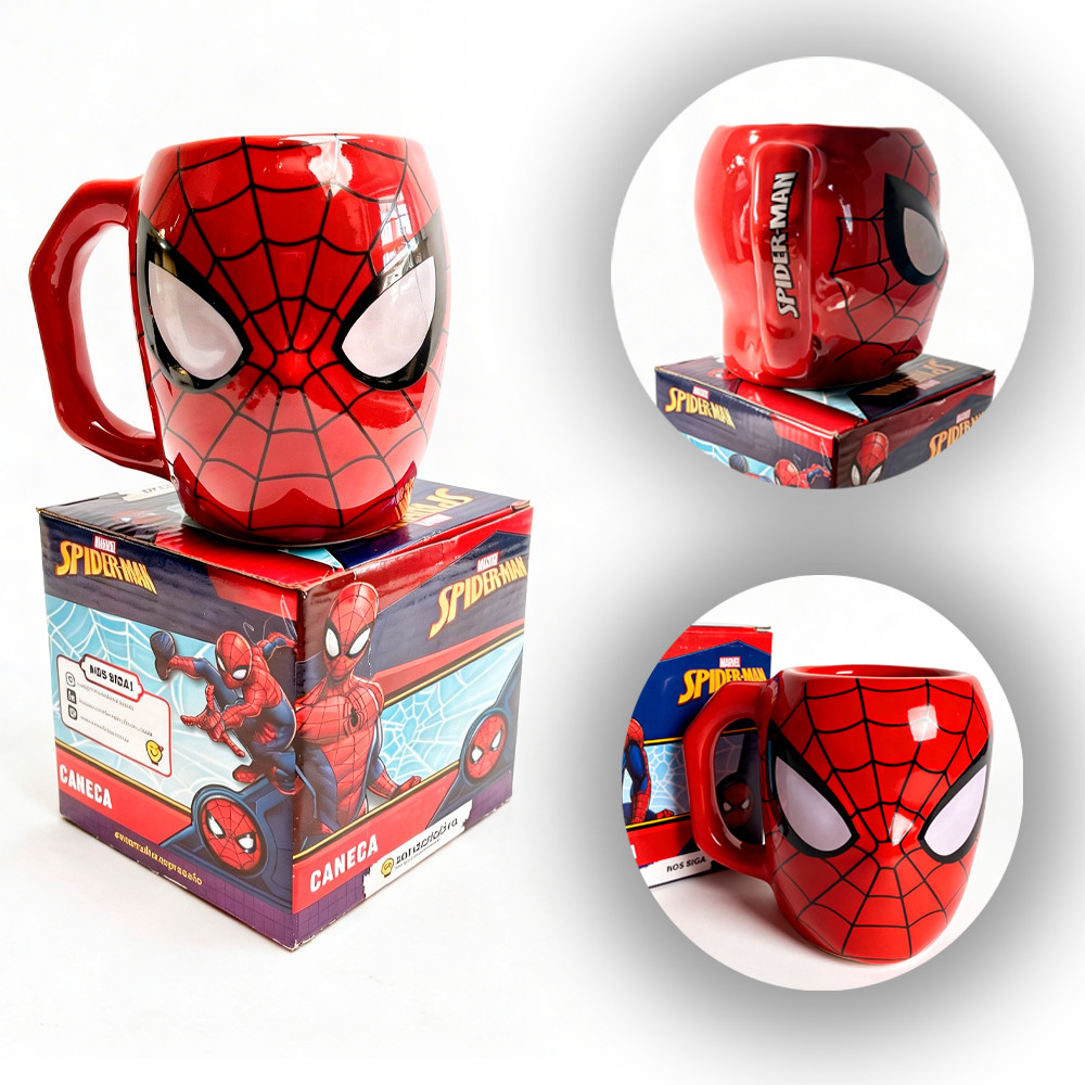 Caneca Cabeça Homem-Aranha Spiderman Oficial