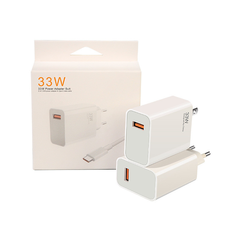 Compatível com Carregador Super Rápido Xiaomi 33W, Carregador USB para Celular, Conjunto Original de Carregador Padrão E