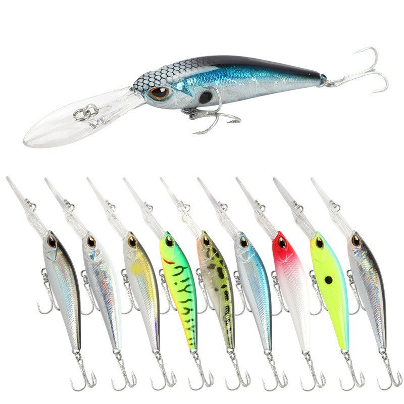 Isca de Pesca Scuba Bass Minnow 6g/9cm com Lâmina Longa para Mergulho Profundo M420
