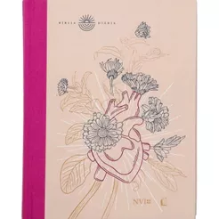 Bíblia Diária | NVI | Capa Dura Tecido | Leitura Perfeita | Coração Florido