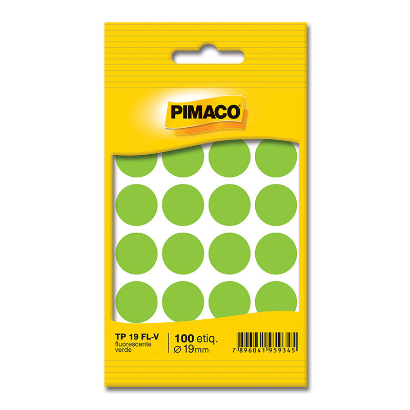 Etiqueta adesiva TP19 verde neon Pimaco em Oferta na Shopee