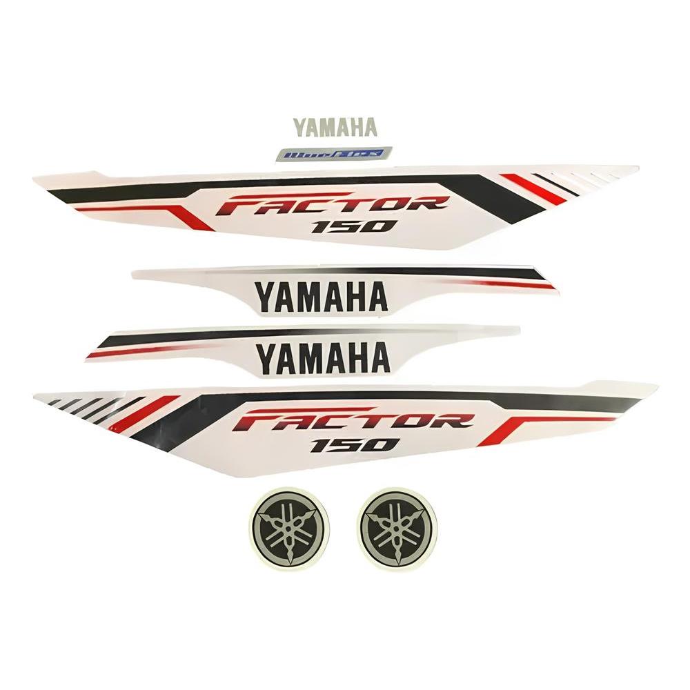 Jogo Adesivo Yamaha Factor 150 2022 Branca LBM