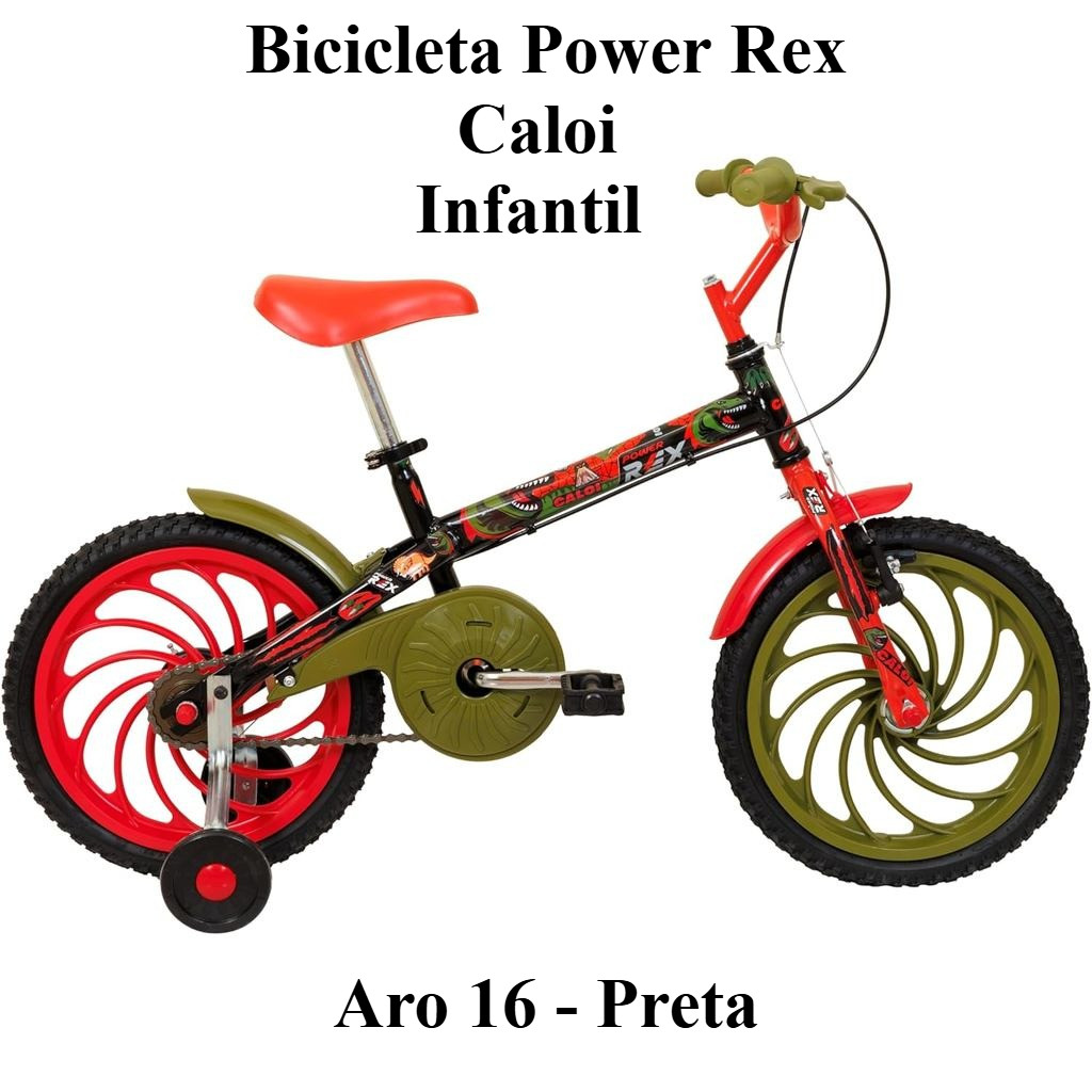 Bicicleta Power Rex Caloi Infantil  Aro 16, Preta