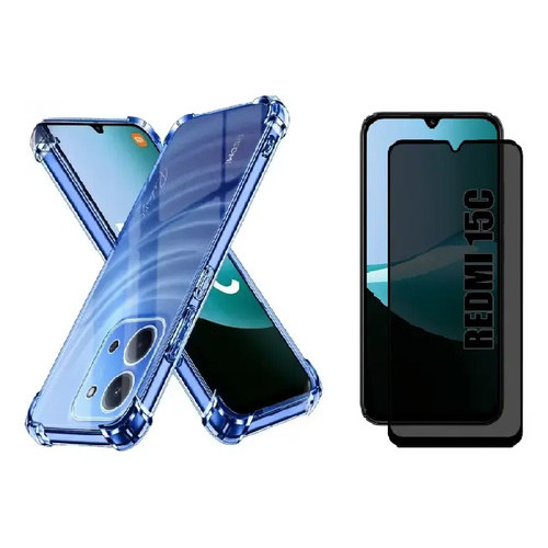 Capa Case Capinha Anti Impacto Compatível Com Redmi 15C + Película 3D Privacidade