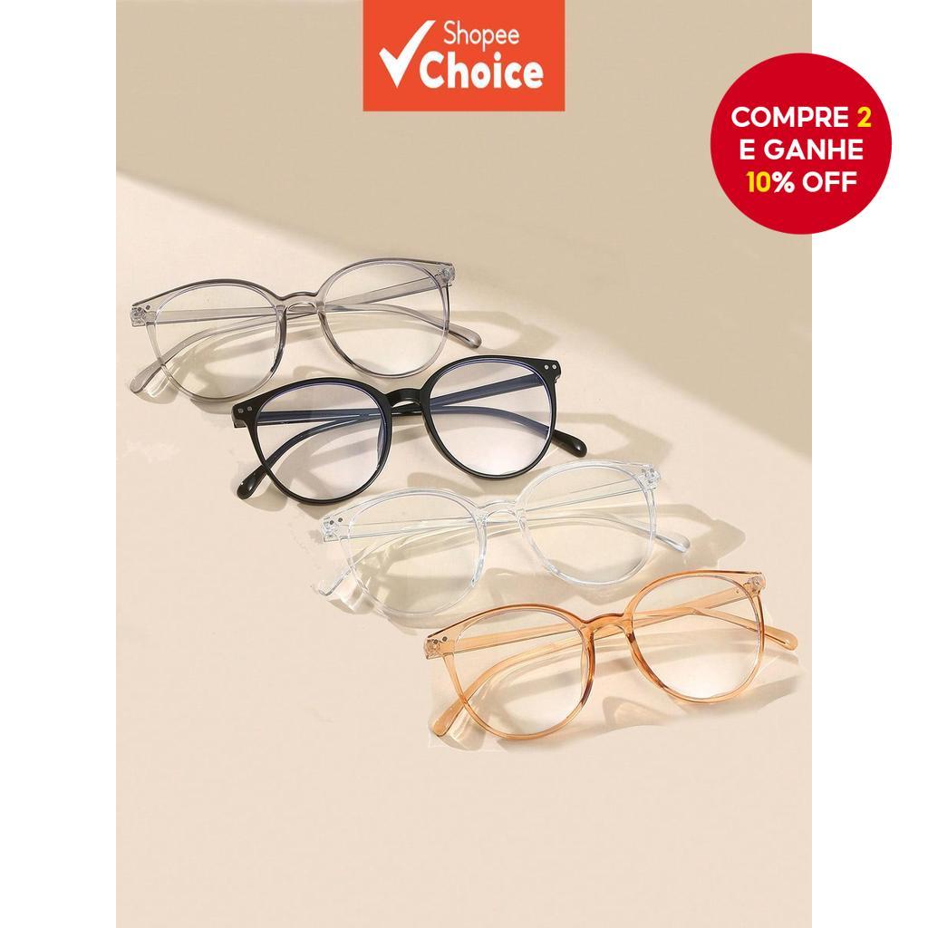 Óculos De Leitura Redondos E Minimalistas De Arroz , 4 Unidades , Estilo Coreano , Confortáveis De Grandes Dimensões Par